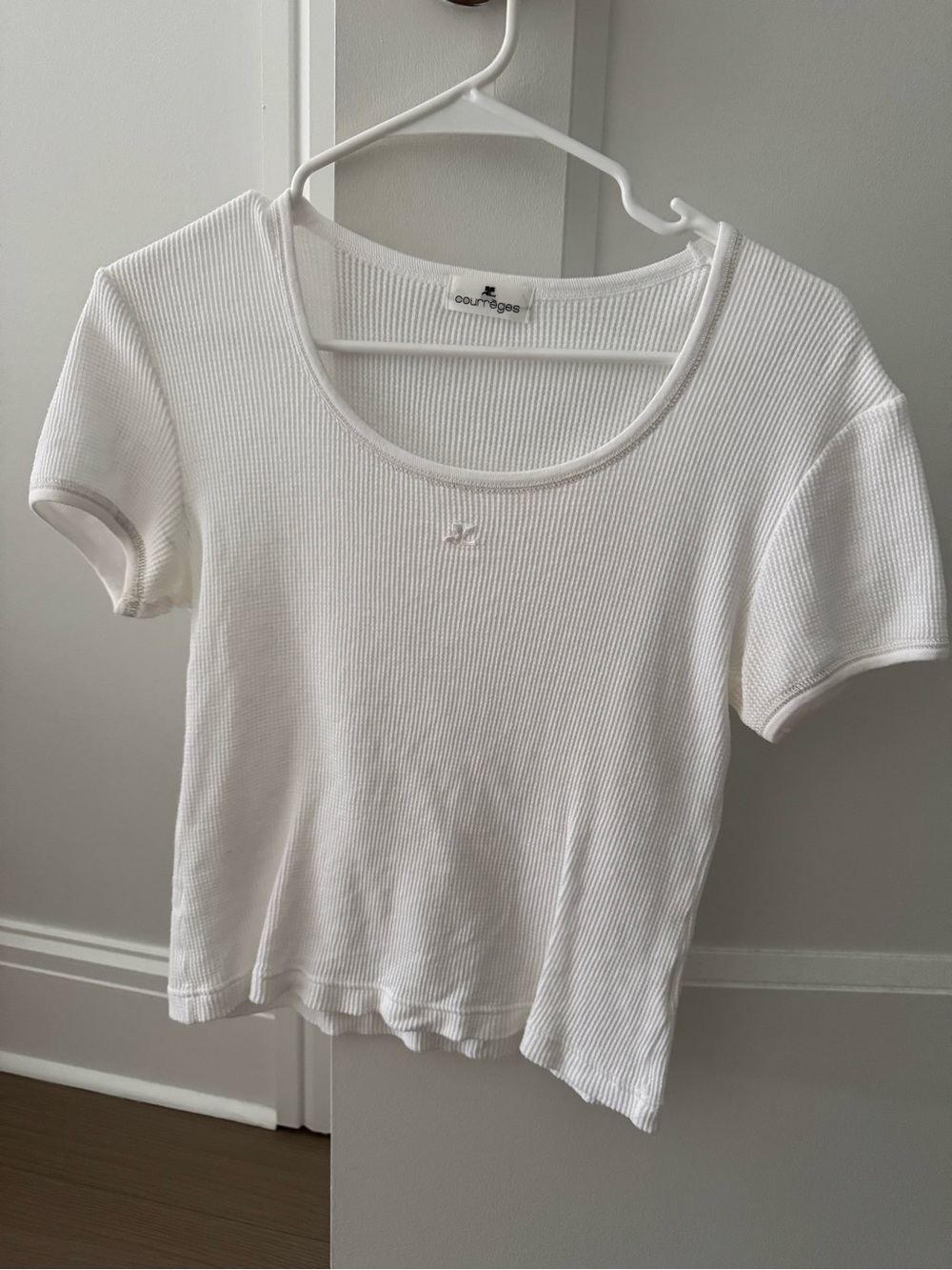Courreges Ribbed Scoop Neck Tee